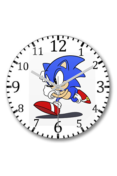 BASKI DÜNYASI ساعة حائط سونيك فيلم من الزجاج الحقيقي