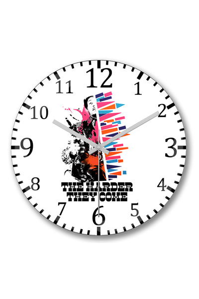 BASKI DÜNYASI Ceas de perete The Harder They Come din sticlă autentică bombată