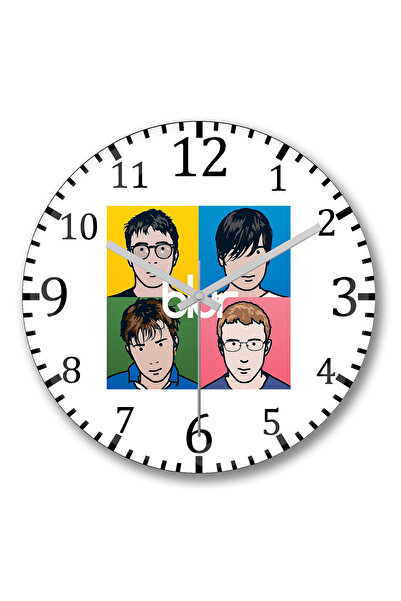 BASKI DÜNYASI Ceas de perete Blur Think Tank din sticlă autentică bombată