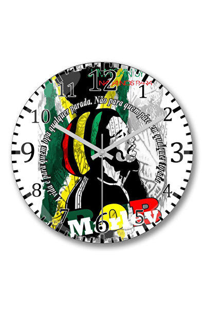 BASKI DÜNYASI Ceas de perete Bob Marley din sticlă autentică bombată