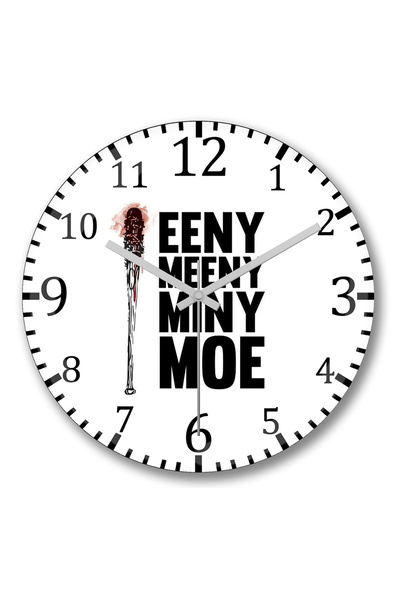 BASKI DÜNYASI ساعة حائط Eney Meeny Miny Moe من الزجاج الحقيقي المنحني