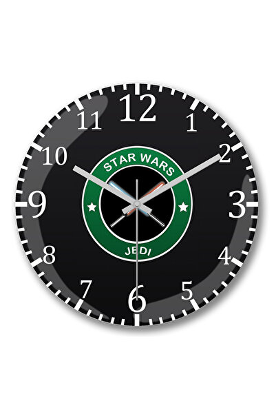 BASKI DÜNYASI ساعة حائط كافتيريا ستار وورز من الزجاج الحقيقي المنحني