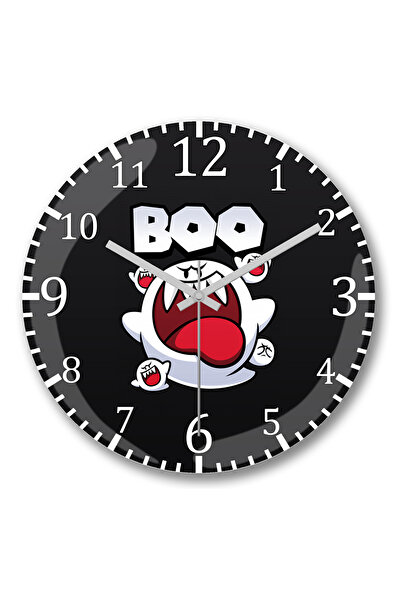 BASKI DÜNYASI ساعة حائط سوبر ماريو بو من الزجاج الحقيقي المنحني