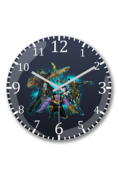 BASKI DÜNYASI ساعة حائط War Infinity Force من الزجاج الحقيقي المنحني
