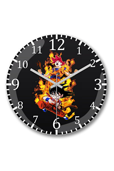 BASKI DÜNYASI ساعة حائط Goku Explosao God من الزجاج الحقيقي المنحني