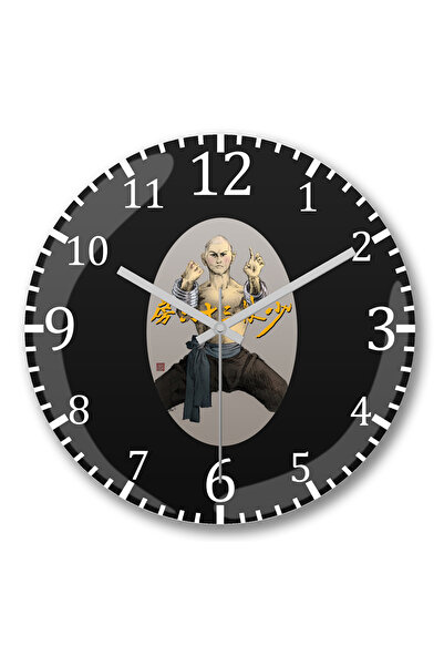 BASKI DÜNYASI Monk din Camera 36, ceas de perete Shaolin, din sticlă autentic...