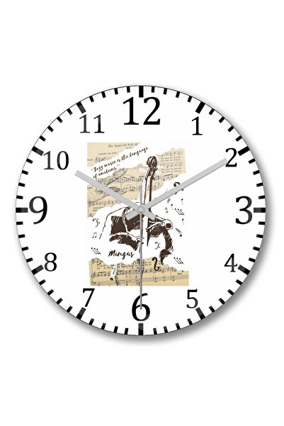 BASKI DÜNYASI Ceas de perete Mingus Partitura din sticlă autentică bombată