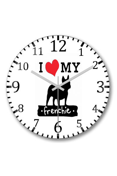 BASKI DÜNYASI Ceas de perete Eu Amo meu Cachorro din sticlă autentică bombelată