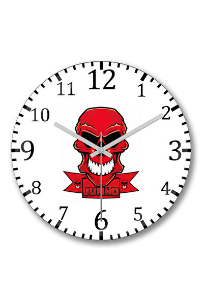 BASKI DÜNYASI Ρολόι τοίχου Vermelha με κυρτό γυαλί από αληθινό γυαλί