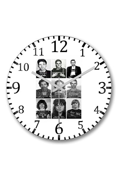 BASKI DÜNYASI Ceas de perete Mugshots din sticlă autentică bombată