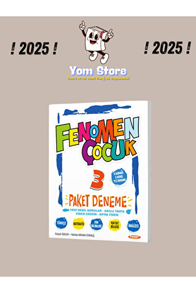 Fenomen Yayıncılık Fenomen Çocuk 3. Sınıf Paket Deneme Soru Bankası 2025
