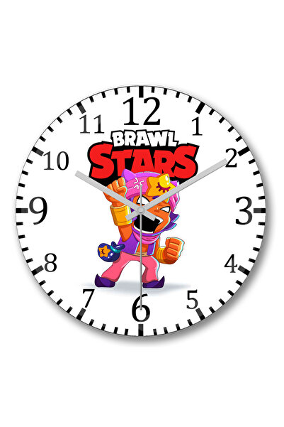 BASKI DÜNYASI Ceas de perete Brawl Stars Sandy din sticlă autentică bombată