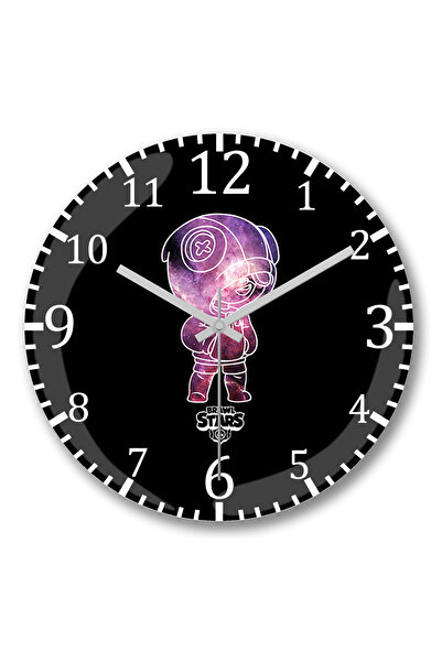 BASKI DÜNYASI Ceas de perete Brawl Stars Leon Space din sticlă autentică bombată