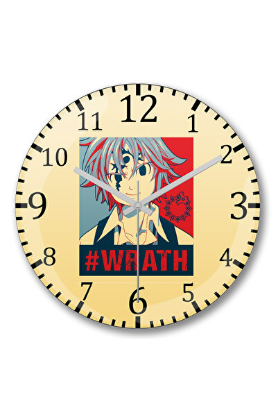 BASKI DÜNYASI ساعة الحائط ذات الخطايا السبع المميتة Meliodas Wrath من الزجاج ...