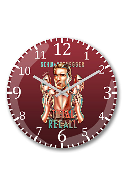 BASKI DÜNYASI ساعة حائط توتال ريكال من الزجاج الحقيقي المنحني