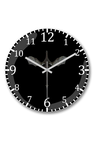 BASKI DÜNYASI Ceas de perete Dragon 02 din sticlă autentică bombată