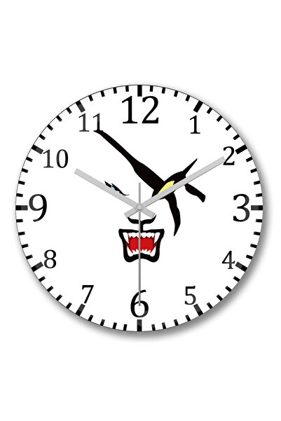 BASKI DÜNYASI ساعة حائط رينجار من جامعة الأساطير من الزجاج الحقيقي المنحني