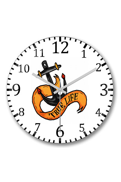 BASKI DÜNYASI ساعة حائط ترو لايف من الزجاج الحقيقي المنحني