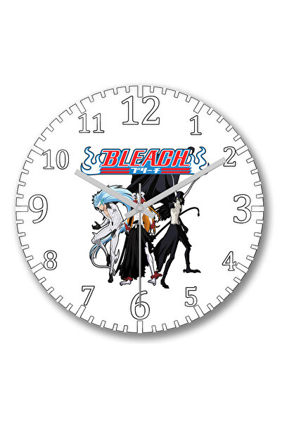BASKI DÜNYASI ساعة حائط بليتش إيتشيغو كوروساكي من الزجاج الحقيقي المنحني