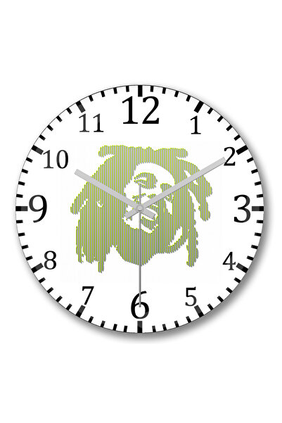 BASKI DÜNYASI Ceas de perete Bob Marley din sticlă autentică bombată