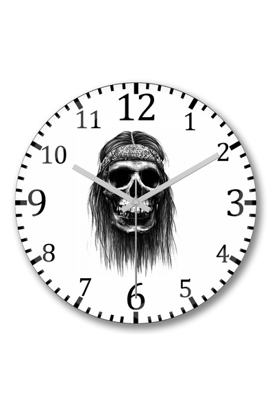 BASKI DÜNYASI ساعة حائط هيبي من الزجاج الحقيقي المنحني