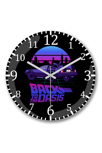 BASKI DÜNYASI العودة إلى ساعة حائط الواحة من الزجاج الحقيقي المنحني