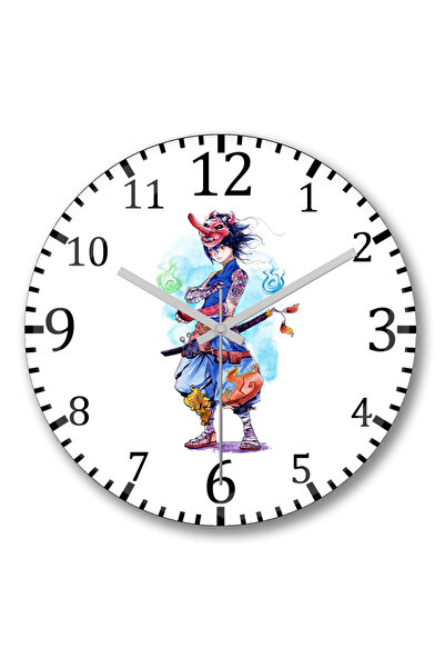 BASKI DÜNYASI Ρολόι τοίχου Oni με κυρτό γυαλί από αληθινό γυαλί