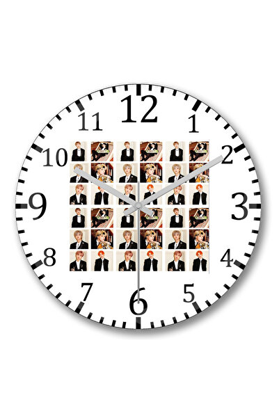 BASKI DÜNYASI ساعة حائط Nct Dream We Boom من الزجاج الحقيقي المنحني