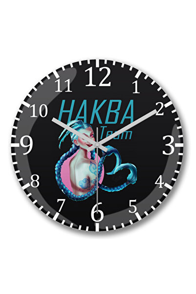 BASKI DÜNYASI ساعة حائط فريق هاكبا من الزجاج الحقيقي المنحني