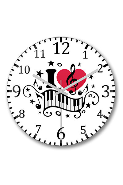 BASKI DÜNYASI Ceas de perete I Lowe Muzic Music din sticlă autentică bombată