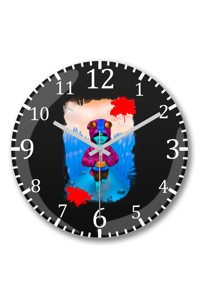 BASKI DÜNYASI Ceas de perete Leon Brawl Stars din sticlă autentică bombată