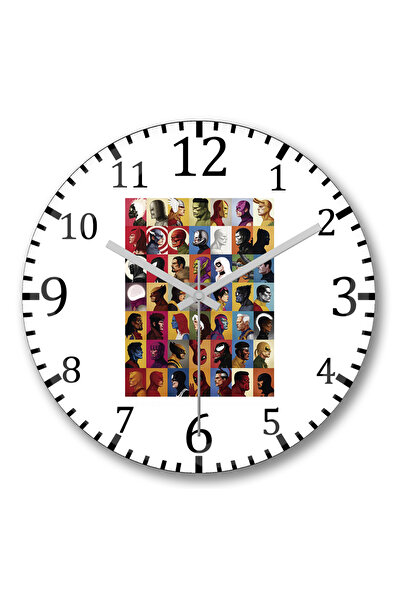 BASKI DÜNYASI Ceas de perete Marvel Portrait din sticlă autentică bombată