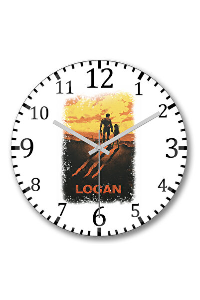 BASKI DÜNYASI ساعة حائط لوجان من الزجاج الحقيقي المنحني