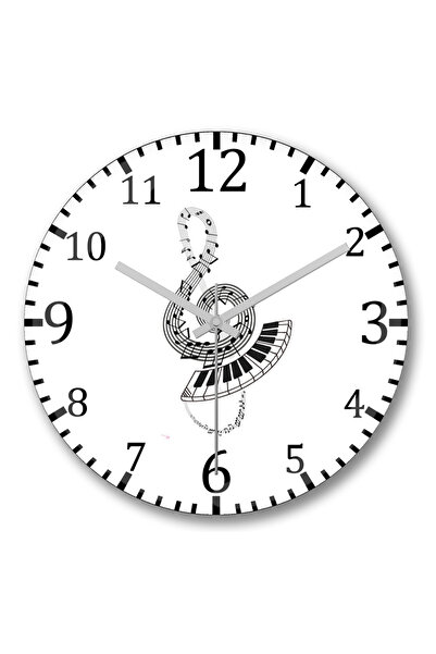 BASKI DÜNYASI Pian Pian Note muzicale Ceas de perete din sticlă autentică