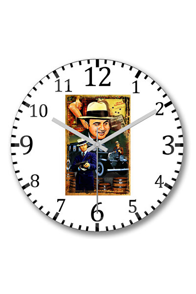 BASKI DÜNYASI ساعة حائط آل كابوني مادري لوكا من الزجاج الحقيقي المنحني