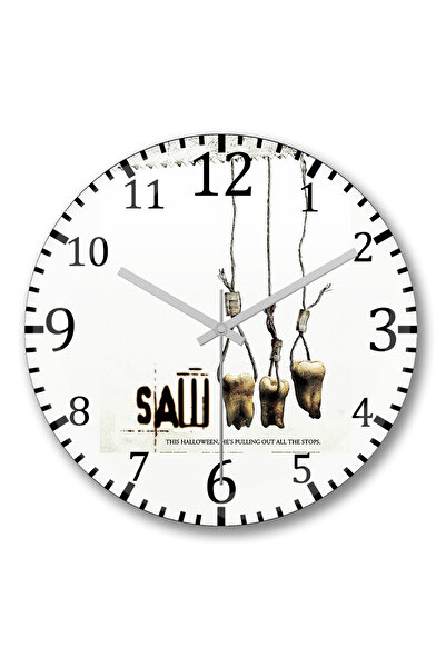 BASKI DÜNYASI رأى المنشار ساعة الحائط الزجاج الحقيقي المنحني