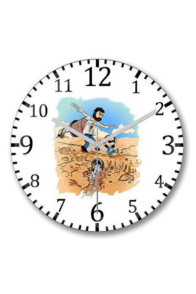 BASKI DÜNYASI Logan Laura Ceas de perete din sticlă autentică bombată