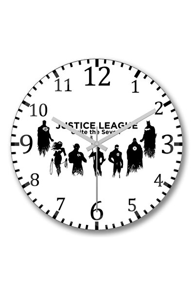 BASKI DÜNYASI Ρολόι τοίχου Σούπερμαν Λιγκ της Δικαιοσύνης με κυρτό γυαλί