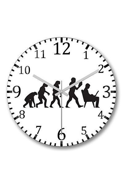 BASKI DÜNYASI ساعة حائط إيفريم من الزجاج الحقيقي المنحني