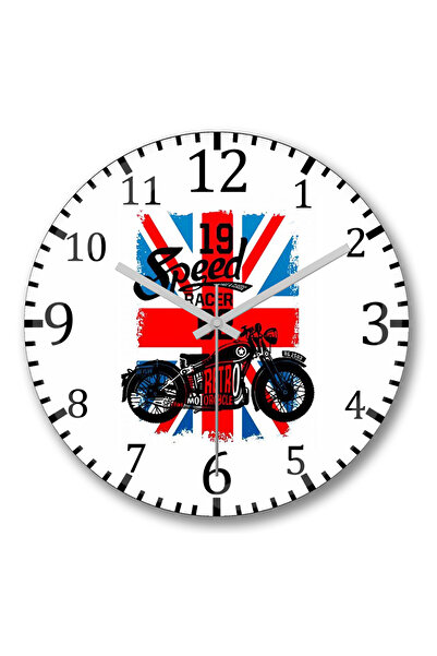 BASKI DÜNYASI Ceas de perete Moto Blitanica din sticlă autentică bombată