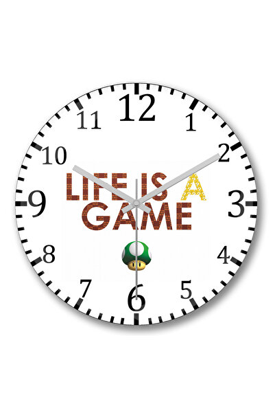 BASKI DÜNYASI Ceas de perete Life's A Game Mario din sticlă autentică bombată