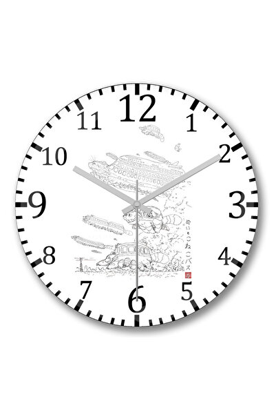 BASKI DÜNYASI ساعة حائط توتورو ذا نيكوبوس للهجرة من الزجاج الحقيقي المنحني