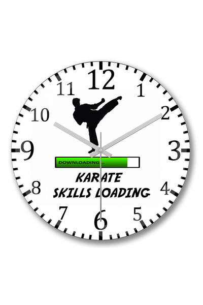 BASKI DÜNYASI Ceas de perete cu abilități de karate, din sticlă autentică