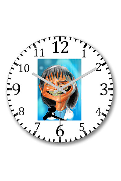 BASKI DÜNYASI ساعة حائط روبرتو كارلوس أو ري من الزجاج الحقيقي المنحني