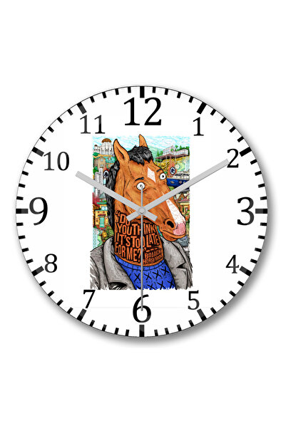 BASKI DÜNYASI ساعة حائط بوجاك هورسمان من الزجاج الحقيقي المنحني