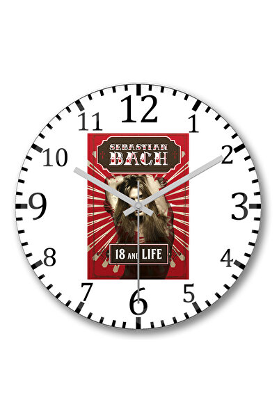 BASKI DÜNYASI سيباستيان باخ 18 وساعة حائط الحياة من الزجاج الحقيقي المنحني