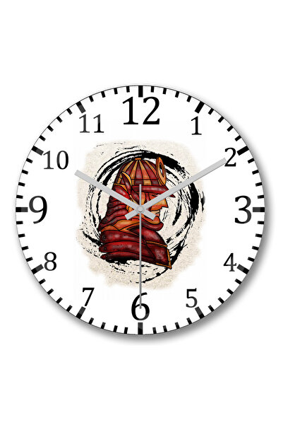 BASKI DÜNYASI Estilo Samurae Wall Clock Curved Real Glass