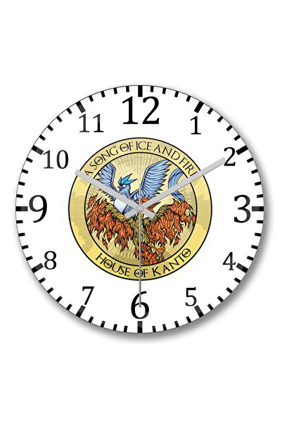BASKI DÜNYASI ساعة حائط كانتو جيم أوف ثرونز من الزجاج الحقيقي المنحني