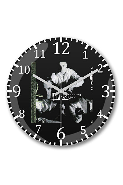 BASKI DÜNYASI ساعة حائط الأرامل الحداد من الزجاج الحقيقي المنحني