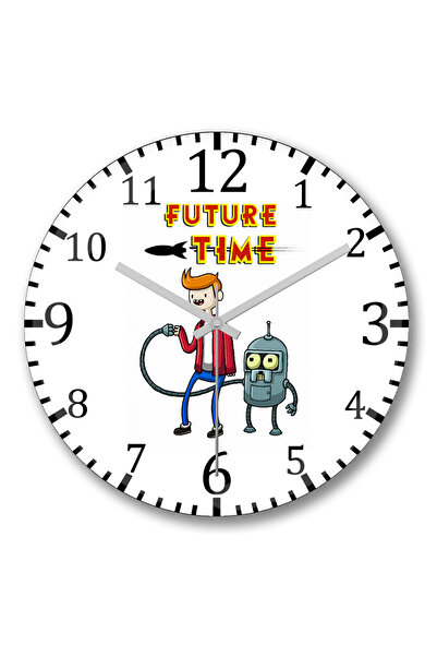 BASKI DÜNYASI ساعة حائط فيوتشر تايم من الزجاج الحقيقي المنحني